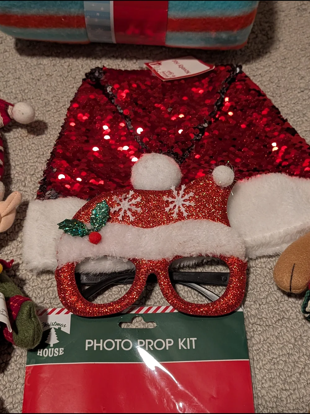 Target Christmas Photo Prop Bundle - Red, Green, White, Brown, Blue